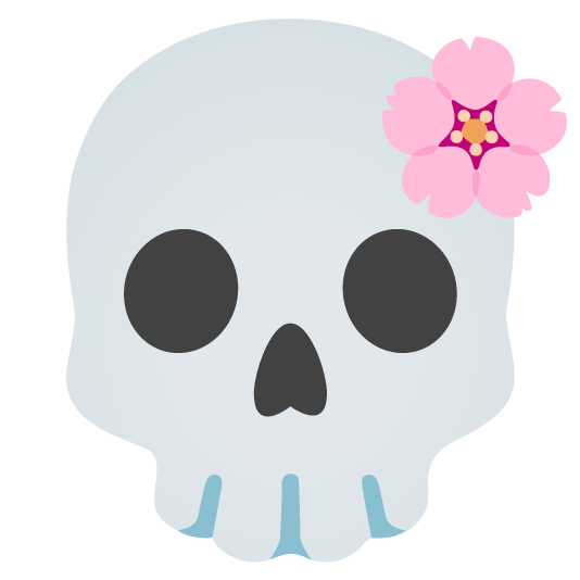 cherry blossom skull