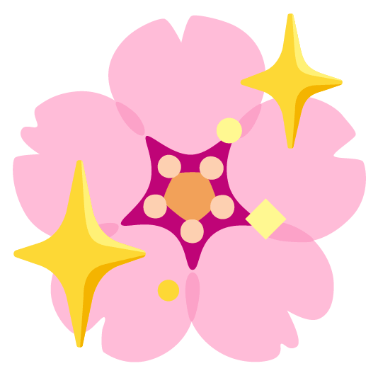 cherry blossom sparkling heart