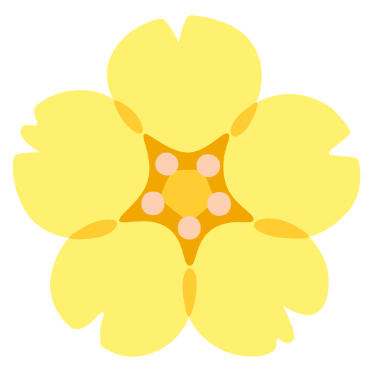 cherry blossom yellow heart