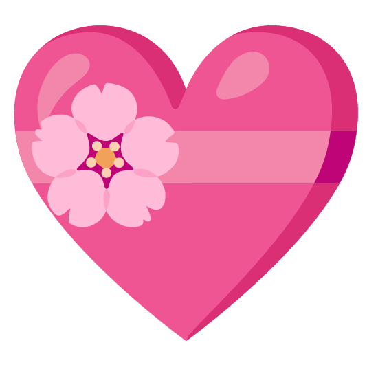 cherry blossom gift heart