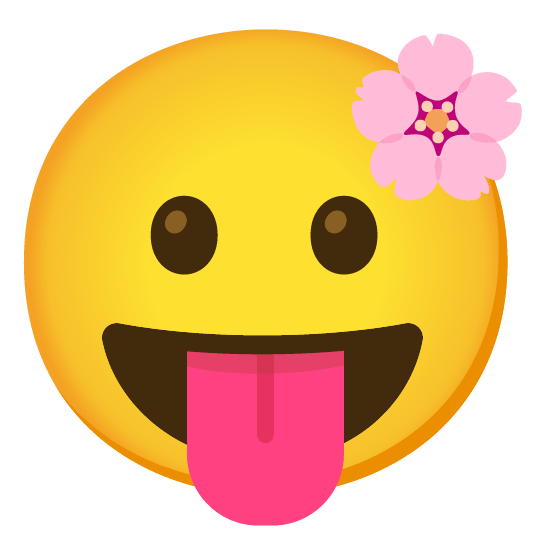 cherry blossom stuck out tongue