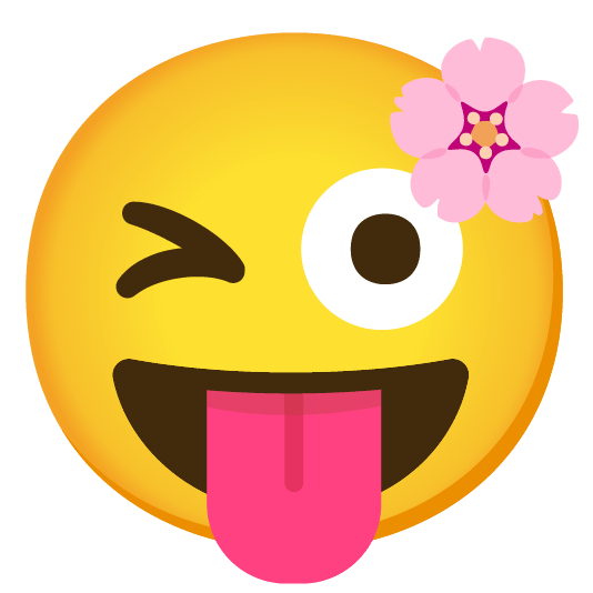 cherry blossom stuck out tongue winking eye