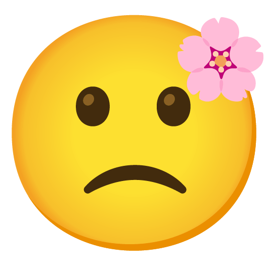 cherry blossom slightly frowning face