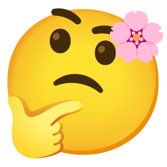 cherry blossom thinking face