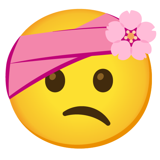 cherry blossom face with head bandage