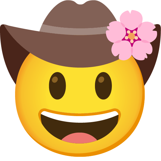 cherry blossom face with cowboy hat