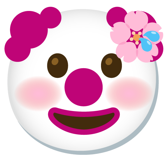 cherry blossom clown face