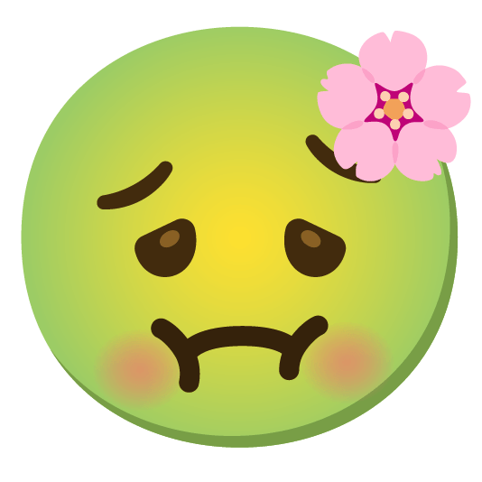 cherry blossom nauseated face
