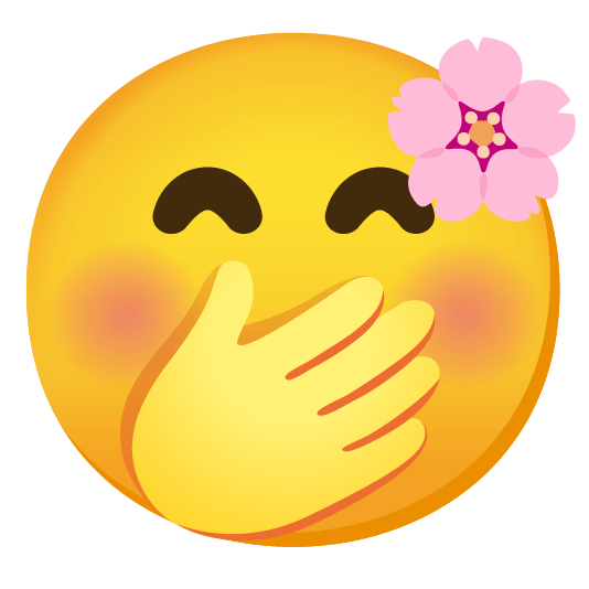 cherry blossom face with hand over mouth