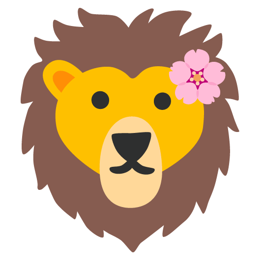 cherry blossom lion face