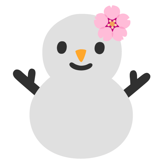 cherry blossom snowman without snow