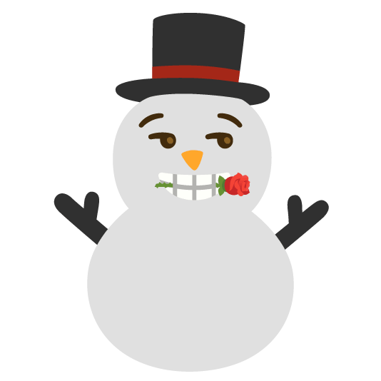 rose snowman without snow