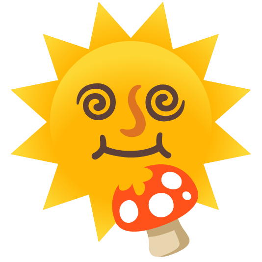 mushroom sun with face