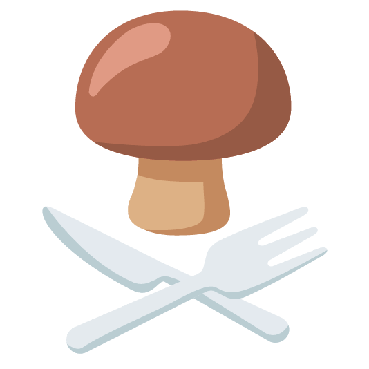 mushroom knife fork plate