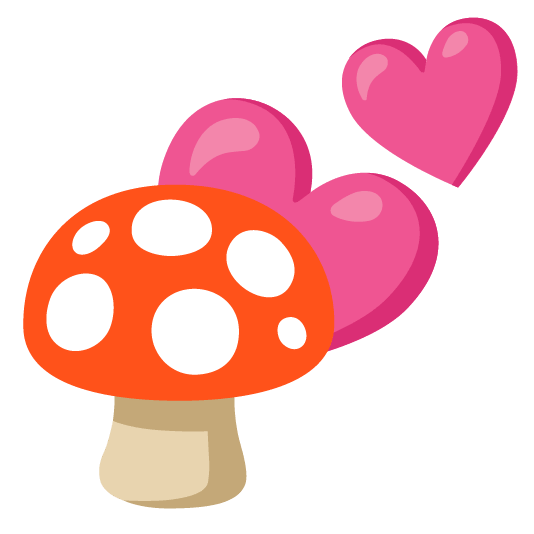 mushroom two hearts