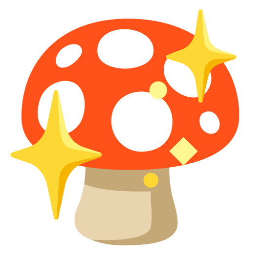 mushroom sparkling heart