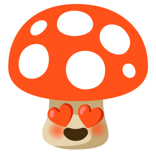 mushroom heart eyes