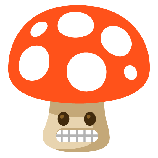 mushroom grimacing
