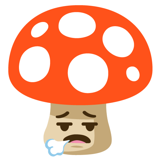 mushroom face exhaling