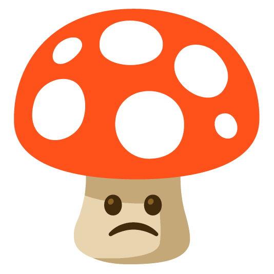 mushroom slightly frowning face
