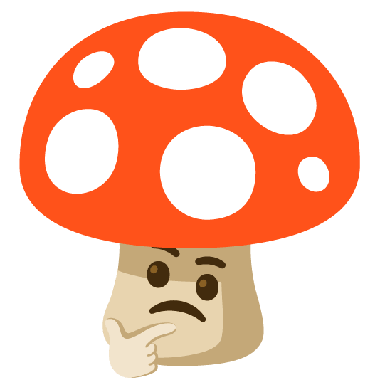 mushroom thinking face