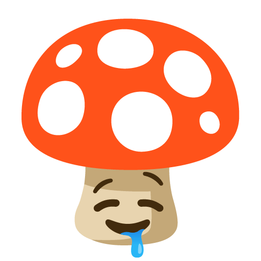 mushroom drooling face