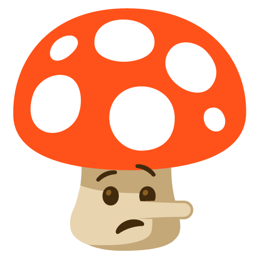 mushroom lying face