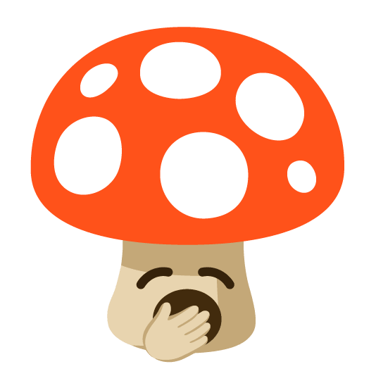 mushroom yawning face