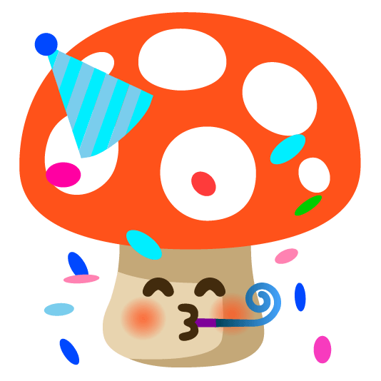 mushroom partying face