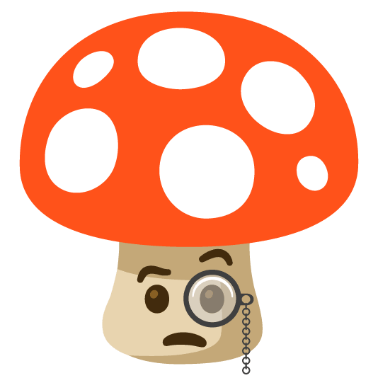 mushroom face with monocle