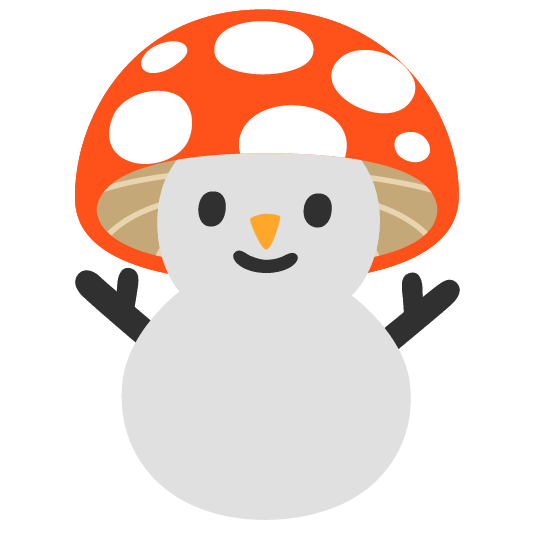 mushroom snowman without snow
