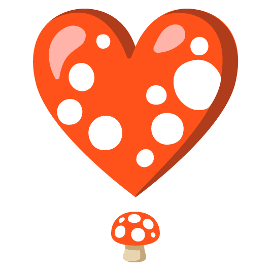 mushroom heavy heart exclamation mark ornament