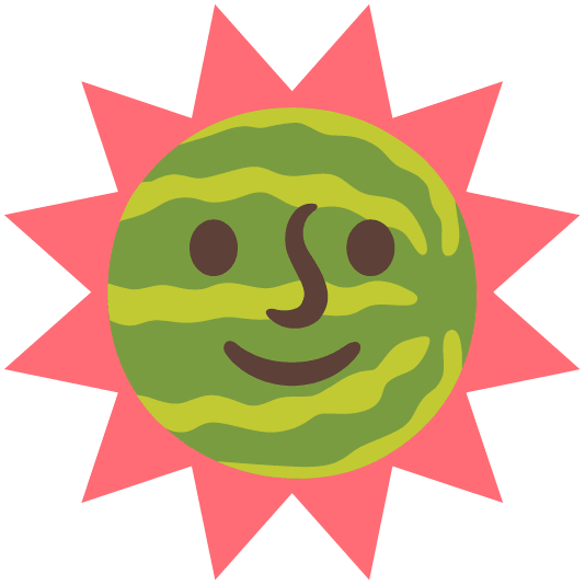 watermelon sun with face