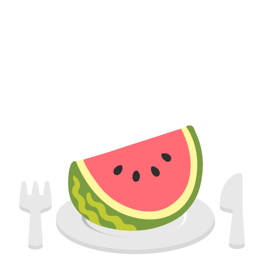 watermelon knife fork plate
