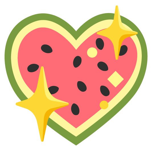 watermelon sparkling heart