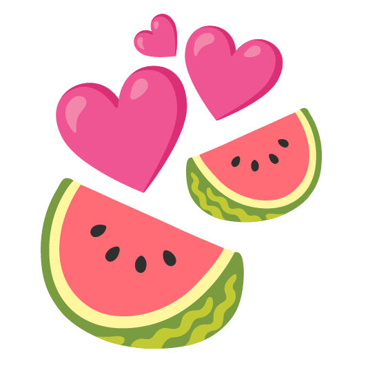 watermelon revolving hearts