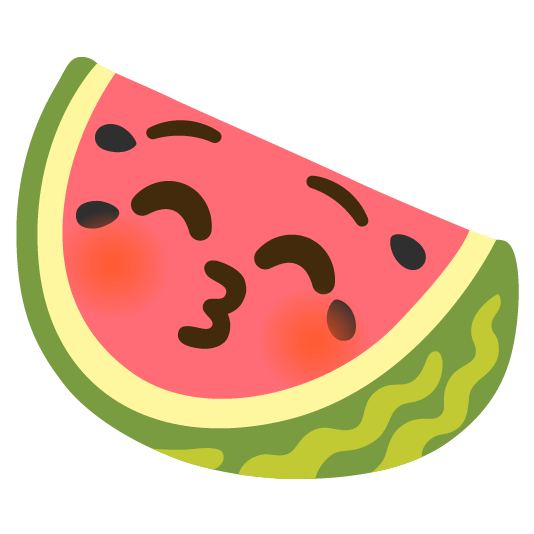 watermelon kissing closed eyes