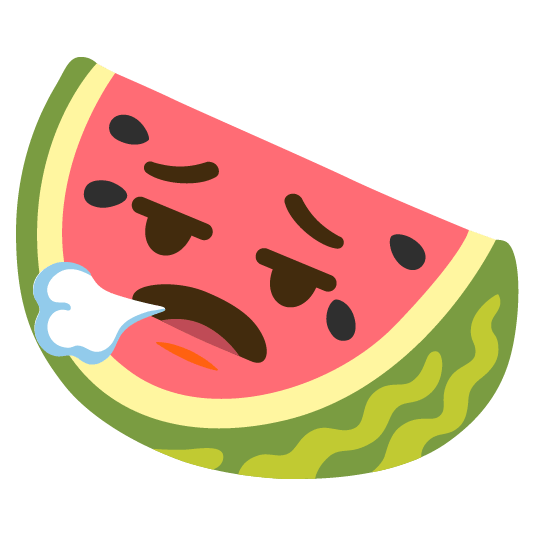 watermelon face exhaling