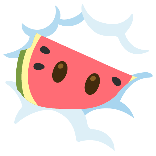 watermelon face in clouds
