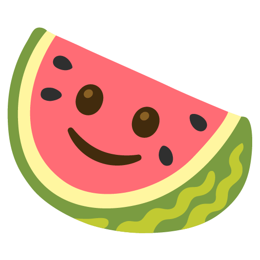 watermelon slightly smiling face