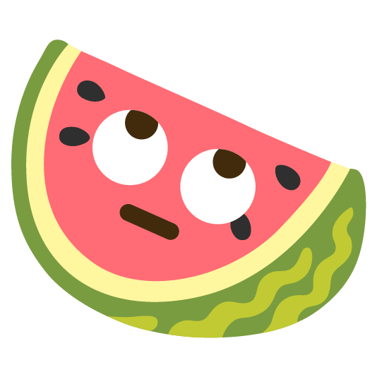 watermelon face with rolling eyes
