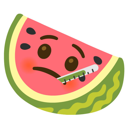 watermelon face with thermometer