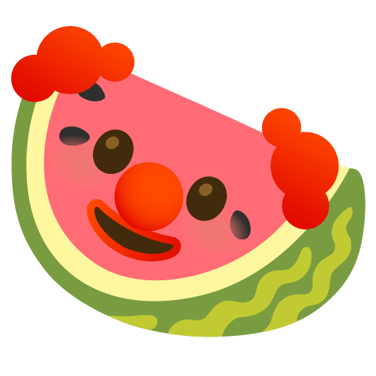 watermelon clown face