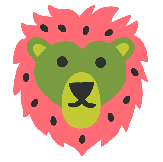 watermelon lion face