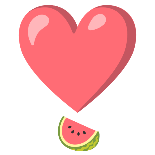 watermelon heavy heart exclamation mark ornament