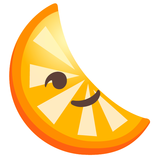 tangerine last quarter moon with face