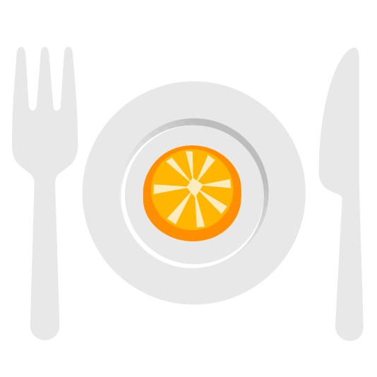 tangerine knife fork plate