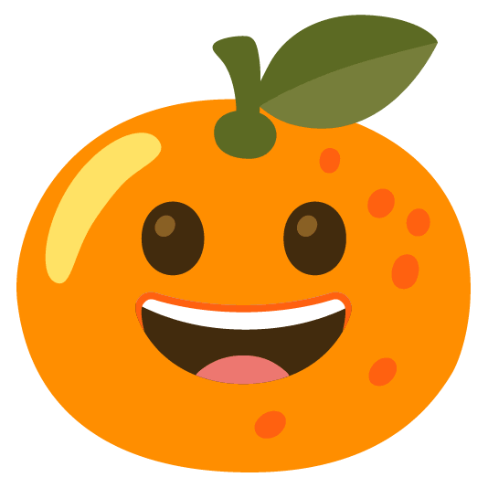 tangerine grinning