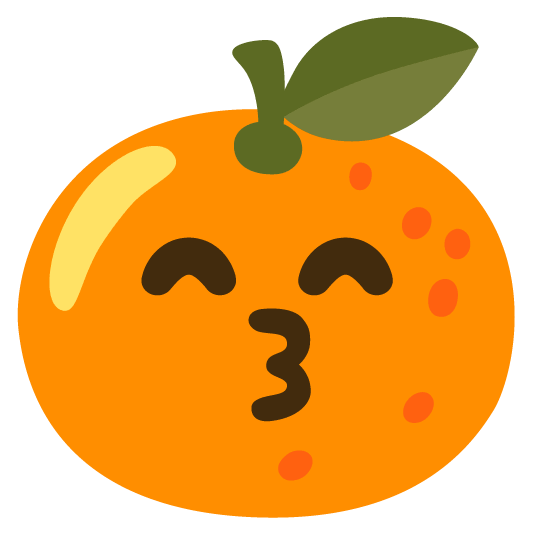 tangerine kissing smiling eyes