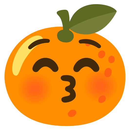 tangerine kissing closed eyes